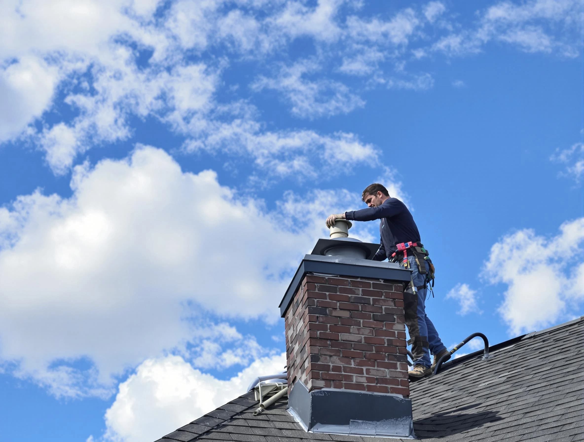 Dumbarton Chimney Sweep installing a sturdy chimney cap in Dumbarton, VA