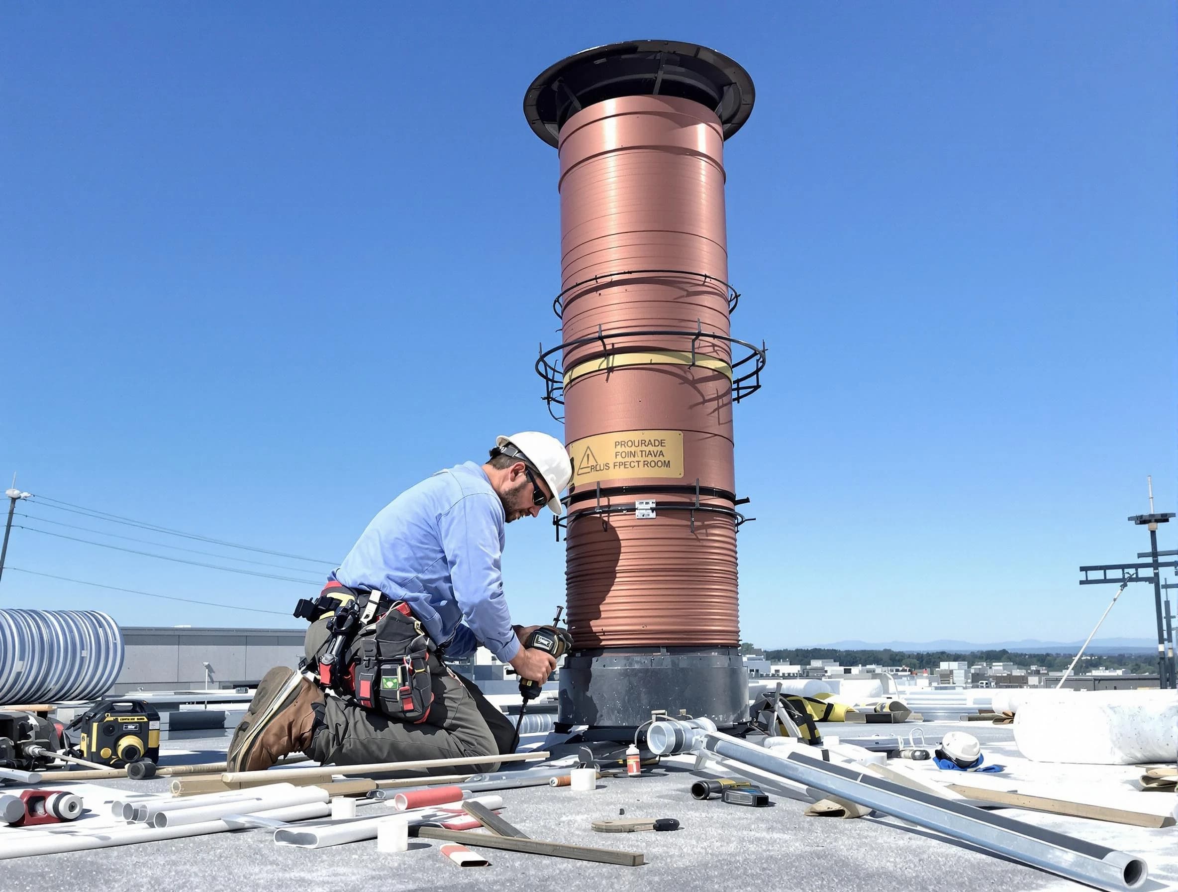 Installed chimney liner by Dumbarton Chimney Sweep in Dumbarton, VA