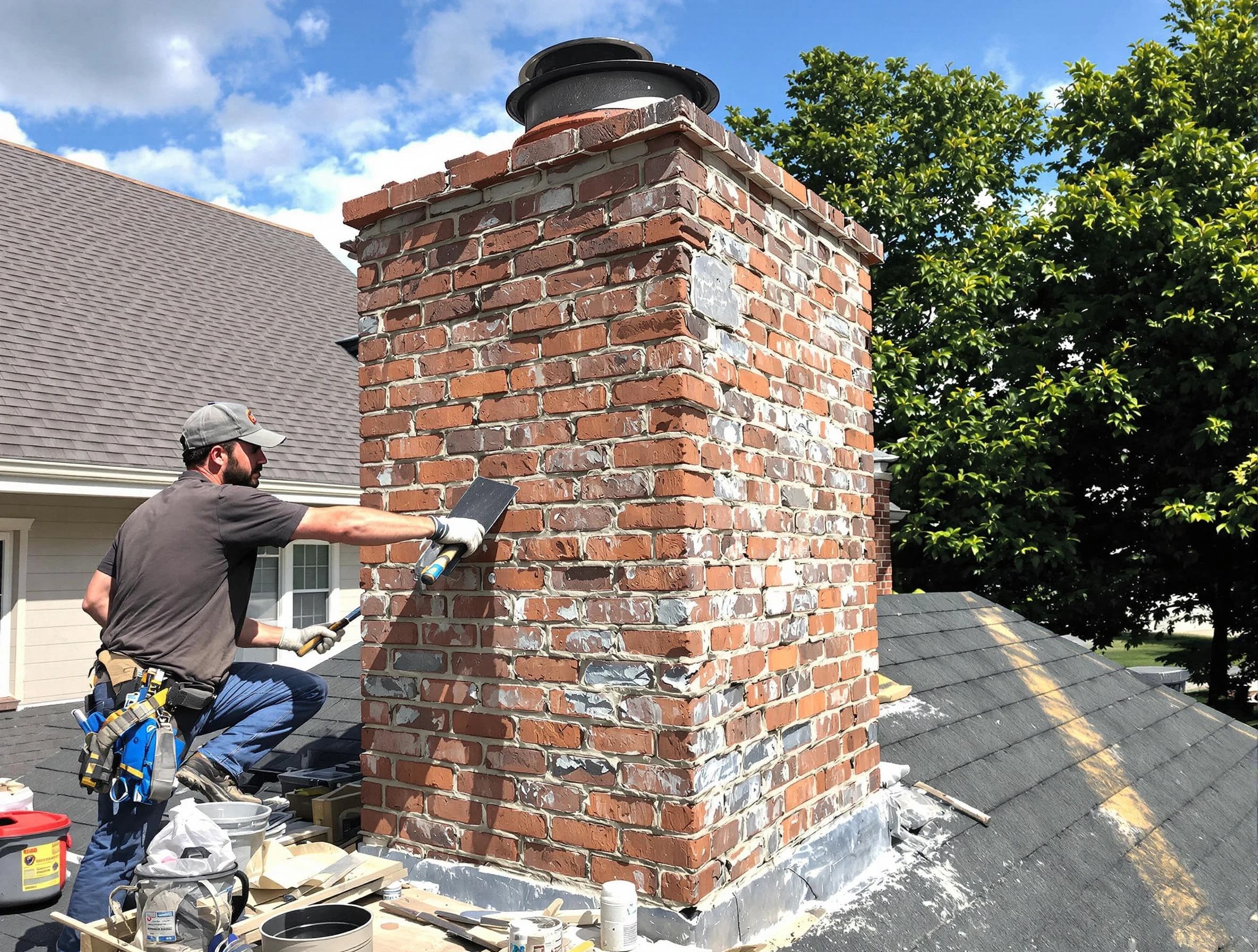 Completed chimney rebuild by Dumbarton Chimney Sweep in Dumbarton, VA