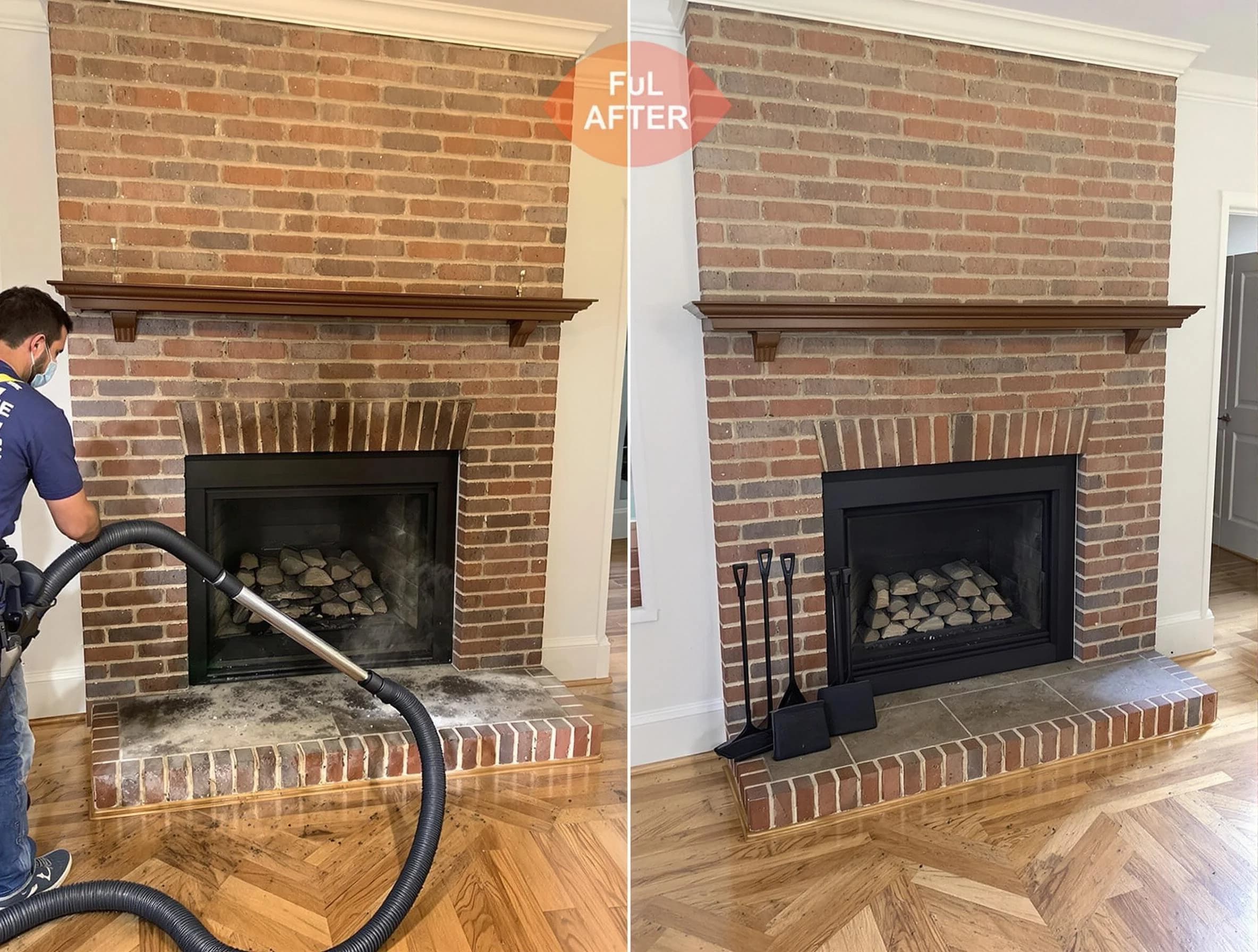 Dumbarton Chimney Sweep carefully sanitizing a fireplace in Dumbarton, VA