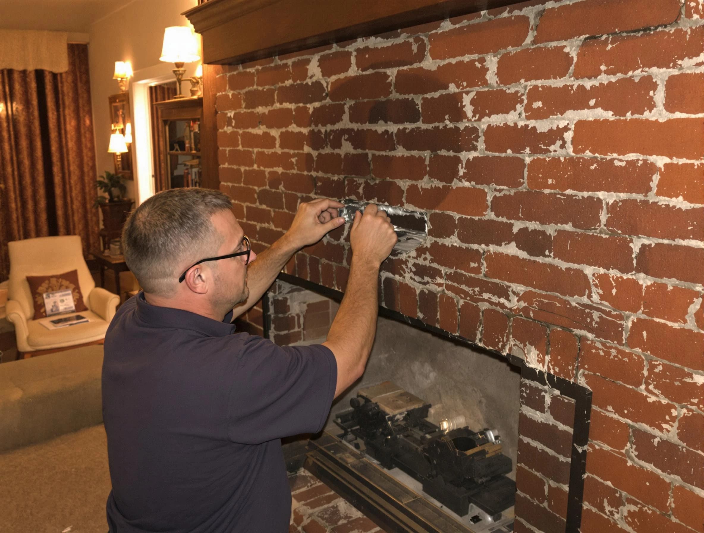 Dumbarton Chimney Sweep expert fixing a fireplace in Dumbarton, VA