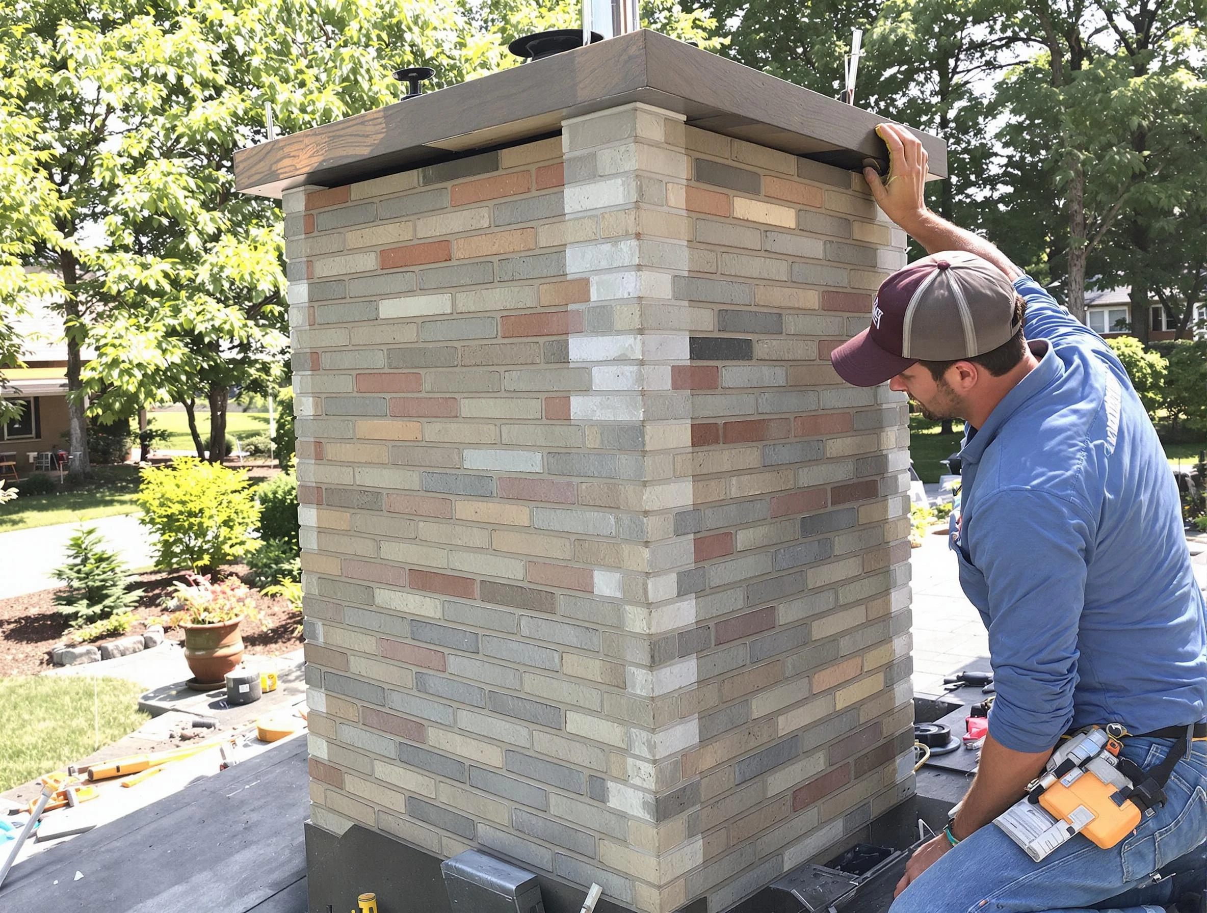 Dumbarton Chimney Sweep completing a modern chimney remodel in Dumbarton, VA